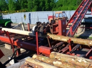 debarking machine for wooden telegraph poles